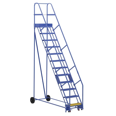 Vestil 156 H Steel Warehouse Ladder, 58 deg Grip, 12 Step, 14", 12 Steps LAD-12-14-G